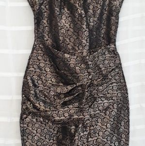 Pure silk brocade evening dress